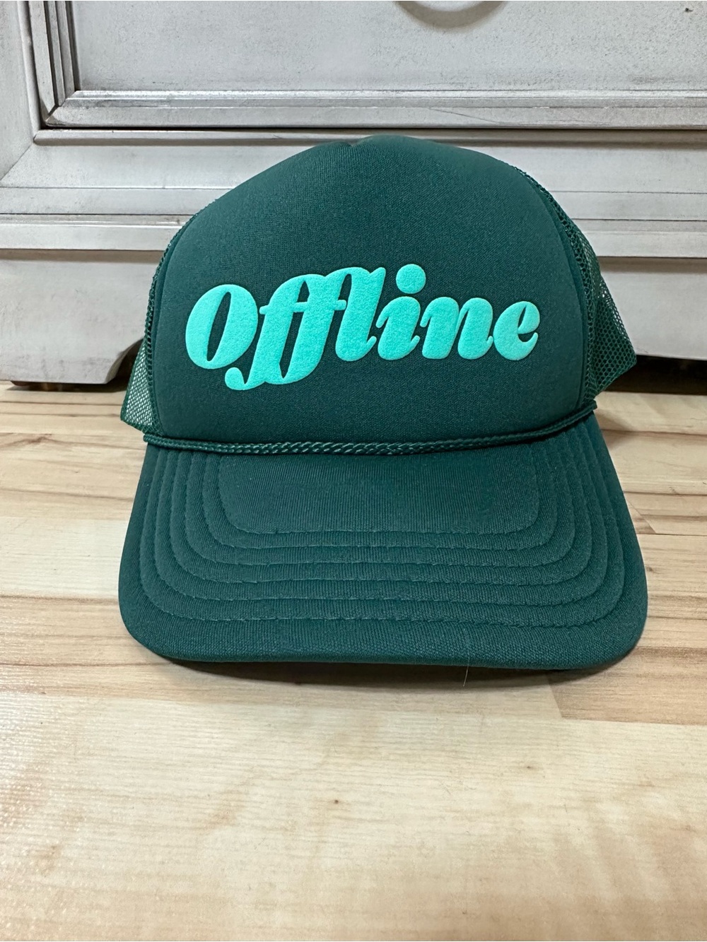 Green "Offline" Trucker Hat - Casual Everyday Cap